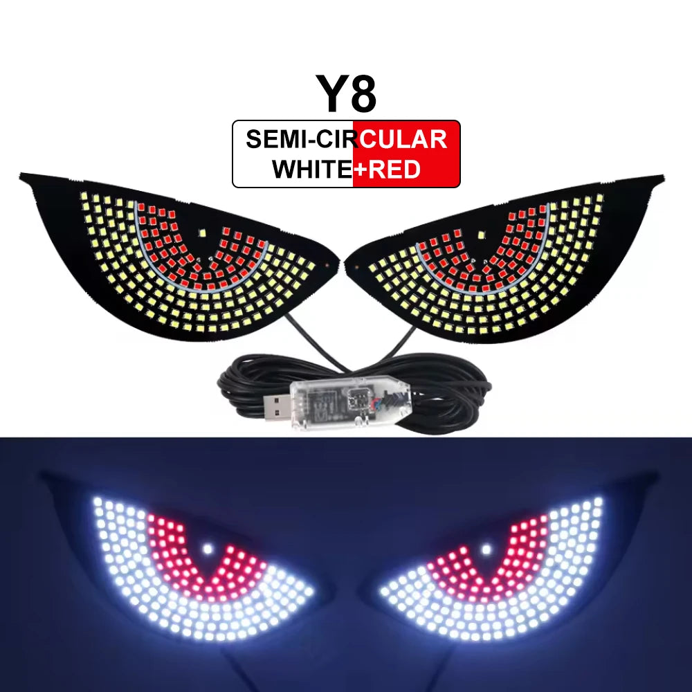 Truck Devil's Eye Light RGB Dynamic Demon Eye Decorative Light Led Display Decor Pixel Panel Windshield USB 5V Multi-Mode Lamp