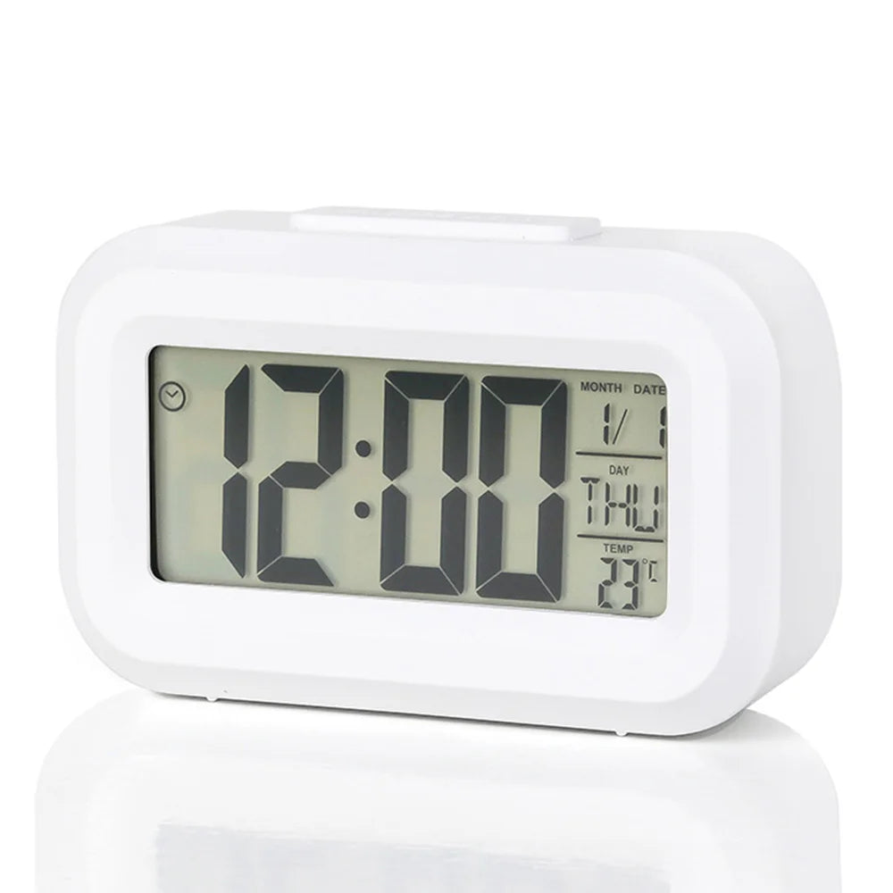LED Digital Alarm Clock Electronic Digital Alarm Screen Desktop Clock For Home Office Backlight Snooze Data Calendar Desk Clocks