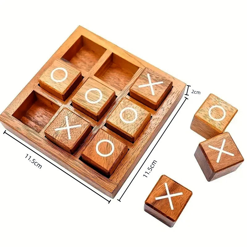 Classic wooden tic tactoe game set, suitable for home games and home decor, suitable for coffee tables, living rooms, and desks,