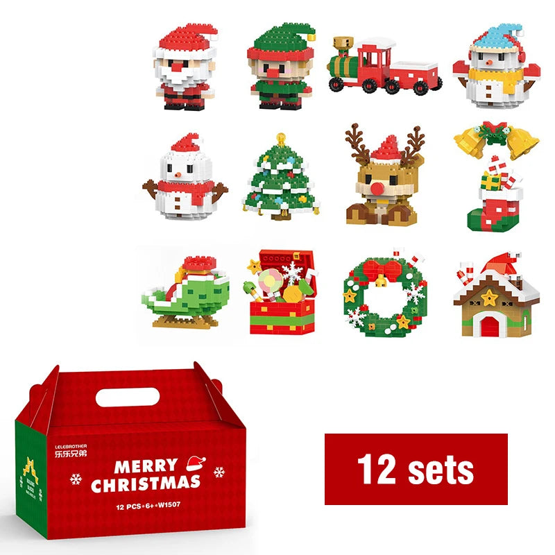 Santa Claus Building Blocks Christmas Bricks Gift Kids Toy Home Decoration Micro Particle Bricks Diy Assembly Games Xmas Gift