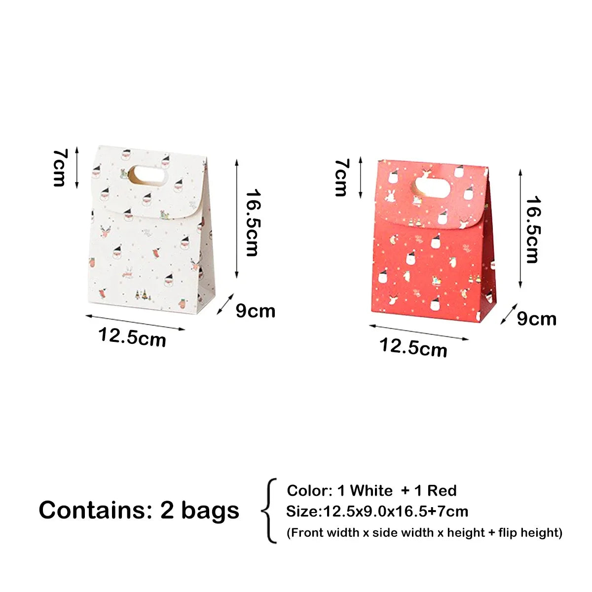 Christmas gift box candy bag portable flip cover souvenir gift bag