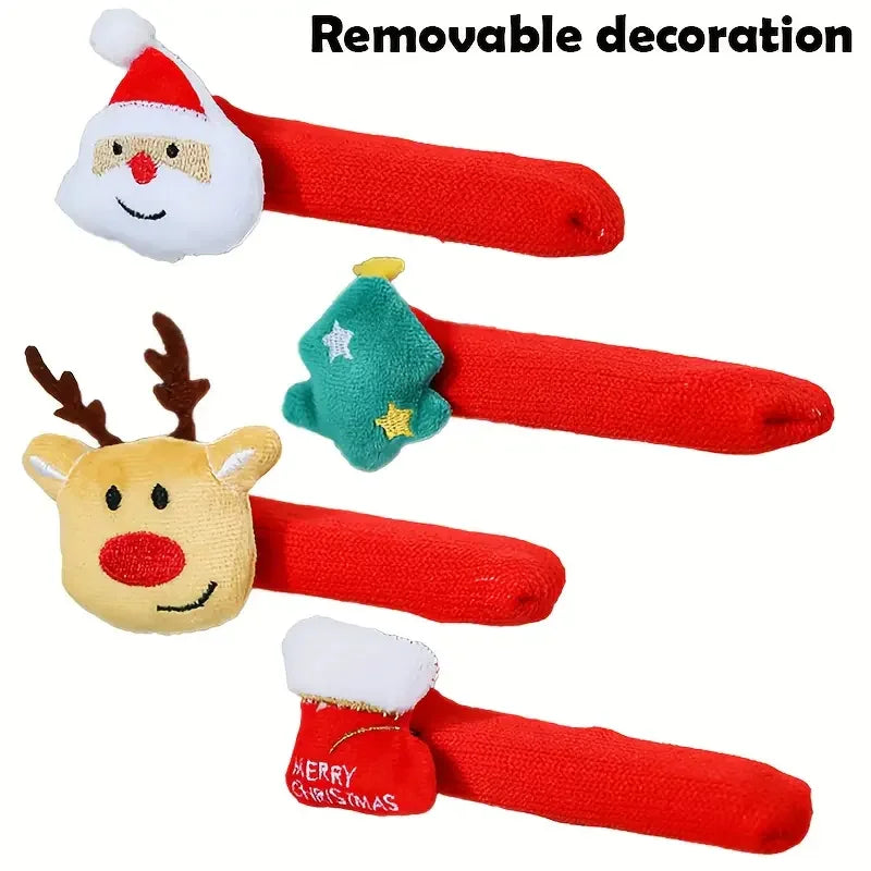 4 Christmas door handle decoration sets, including bells and detachable pendants
