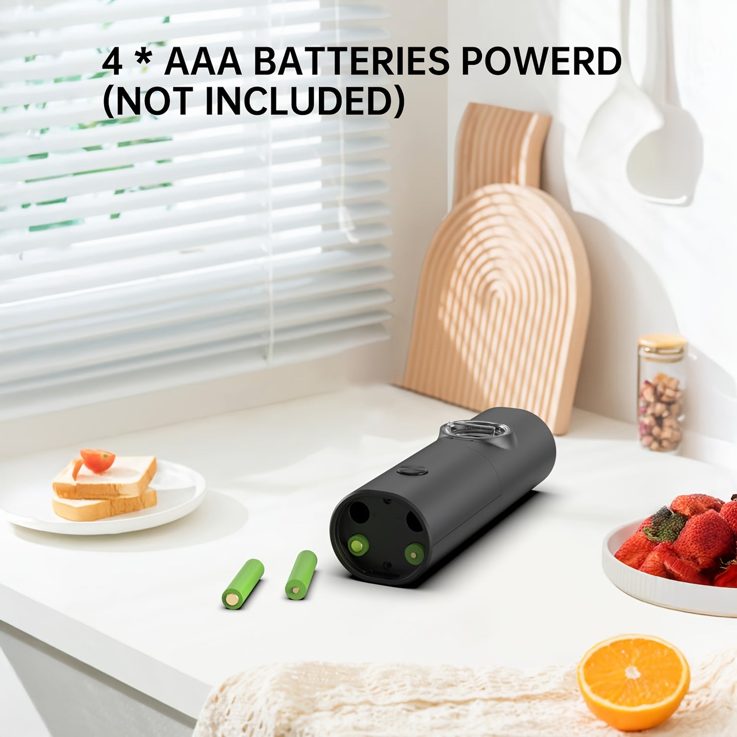 [1-Piece/2-Piece Option] Electric Salt & Pepper Grinder Set - Battery Powered (Batteries Not Included). Dual-Pack with Stand, Practical White LED Light. Adjustable Coarseness