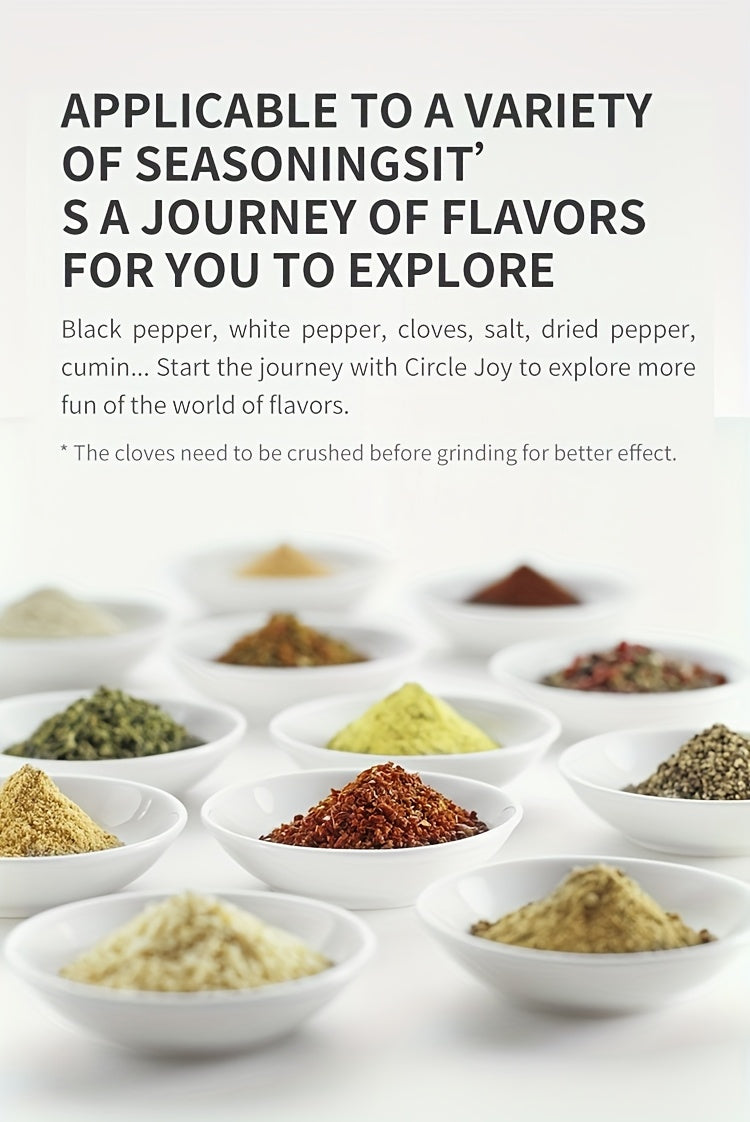 [1-Piece/2-Piece Option] Electric Salt & Pepper Grinder Set - Battery Powered (Batteries Not Included). Dual-Pack with Stand, Practical White LED Light. Adjustable Coarseness