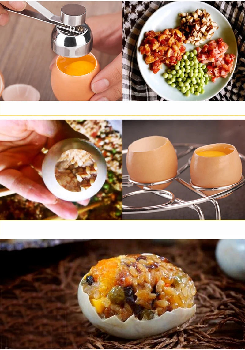 Stainless Steel Egg Topper Cutter Metal Egg Scissors Boiled Raw Opener Creative Kitchen Tool Gadgets Accessories Cool Gadgets