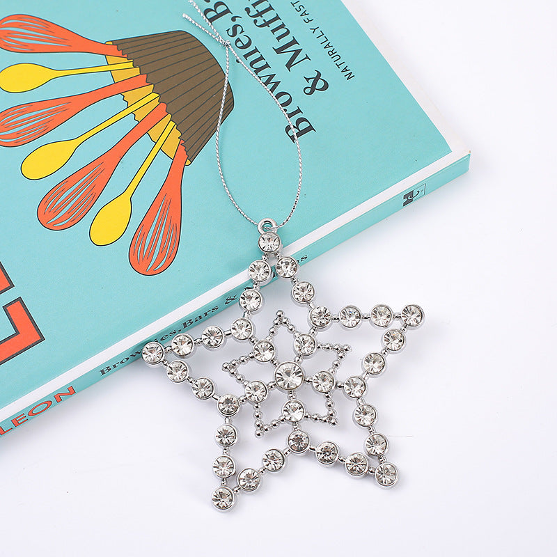 Christmas Crystal Clear Acrylic Snowflake Walking Stick Xmas Tree Pendant Ornaments Christmas Decoration For Home Navidad Noel