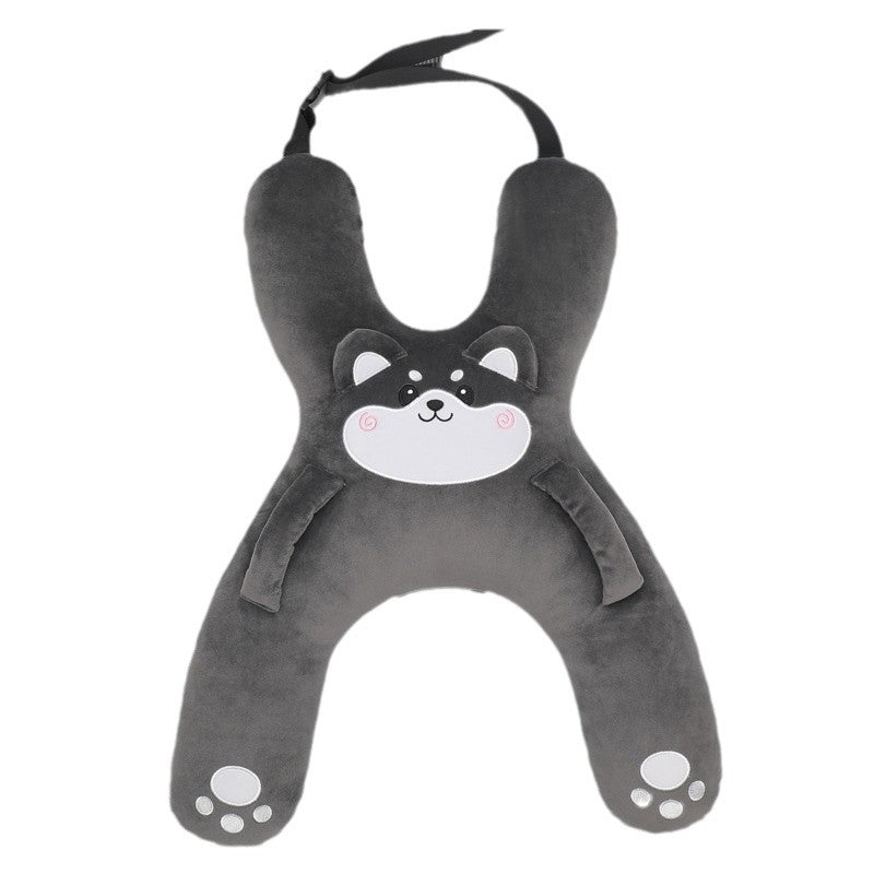 Prevent Leaning Head Back Seat Sleeping Comfort During Long Distance Travel Kids Car Neck Pillow with Seat Belt Safety Sleep Aid