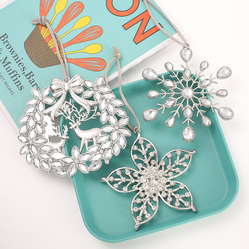 Christmas Crystal Clear Acrylic Snowflake Walking Stick Xmas Tree Pendant Ornaments Christmas Decoration For Home Navidad Noel