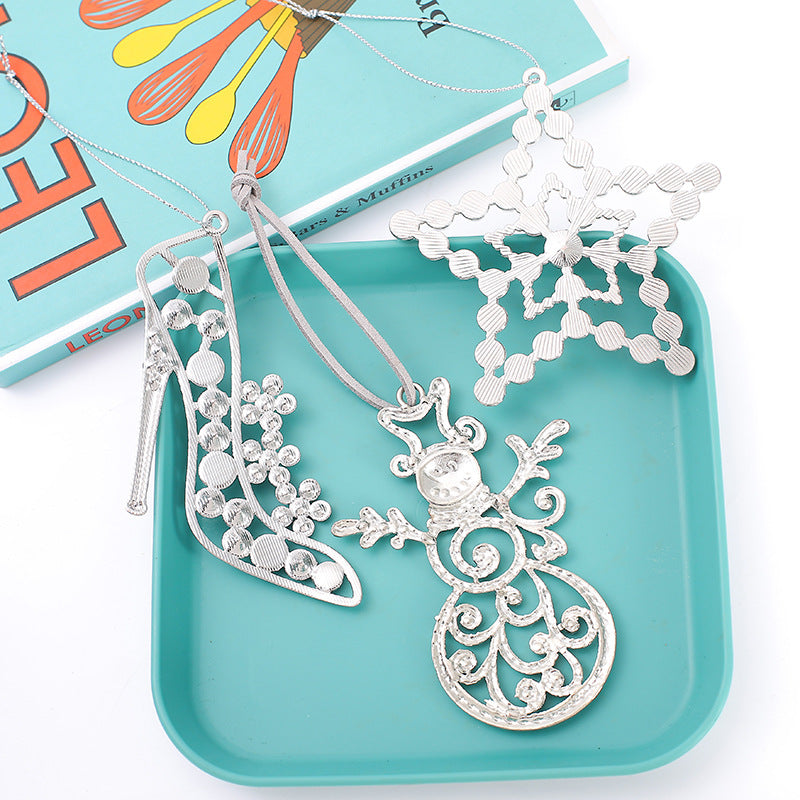 Christmas Crystal Clear Acrylic Snowflake Walking Stick Xmas Tree Pendant Ornaments Christmas Decoration For Home Navidad Noel