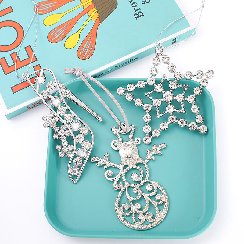 Christmas Crystal Clear Acrylic Snowflake Walking Stick Xmas Tree Pendant Ornaments Christmas Decoration For Home Navidad Noel