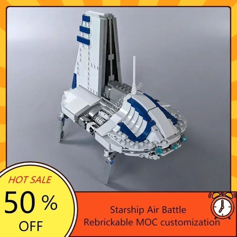 864PCS MOC Space Battle Sheathipede-class Transport Shuttle Model Custom Puzzles Technology  DIY Assembly Toys Xmas Kids Gifts