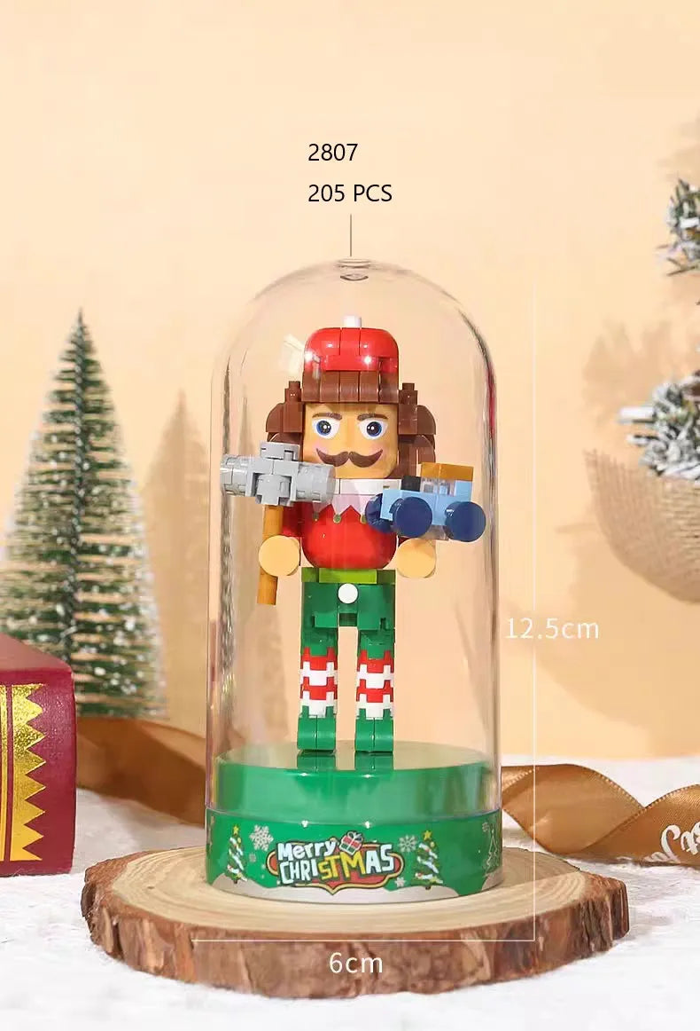 Retro Soldier Shaped Creative Miniature Building Block Model Christmas Home Ornament DIY Educational Kids Toys Holiday Gifts