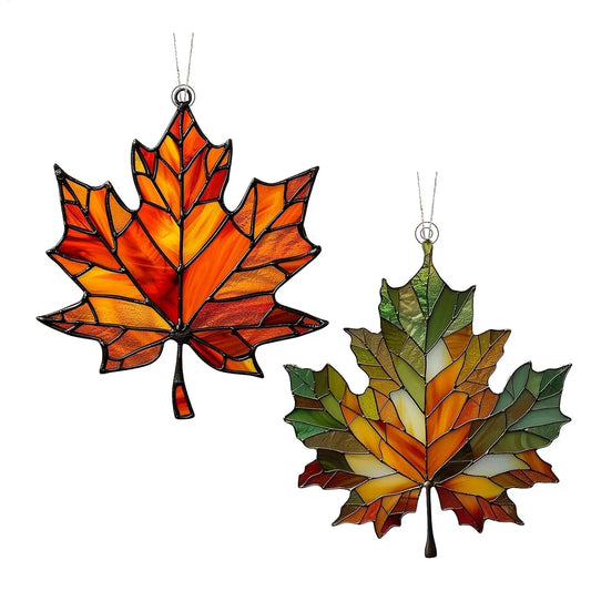 Fall Leaves Thanksgiving Decor Autumn Decor Wall Decor Fall Leaves Maple Leaves Stained Fall Decorations Acrylic Wall Art