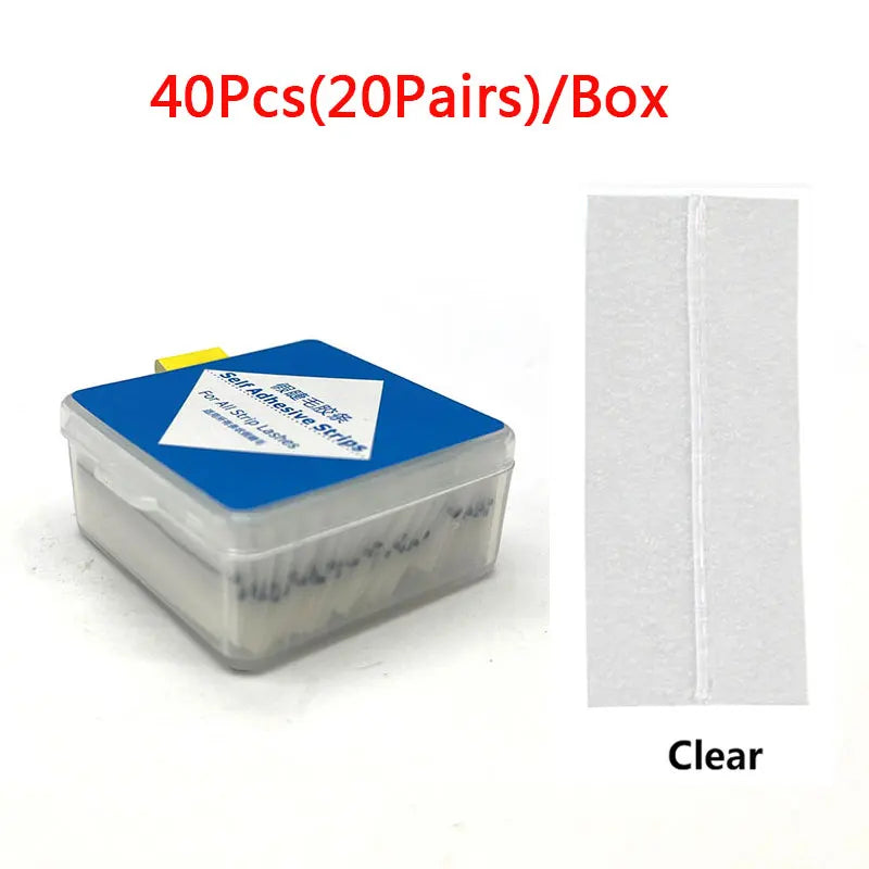 40 Pcs/Box Reusable Self-Adhesive Glue-Free Eyelash Glue Strip False Eyelashes Extension No Glue Eyelashes Hypoallergenic