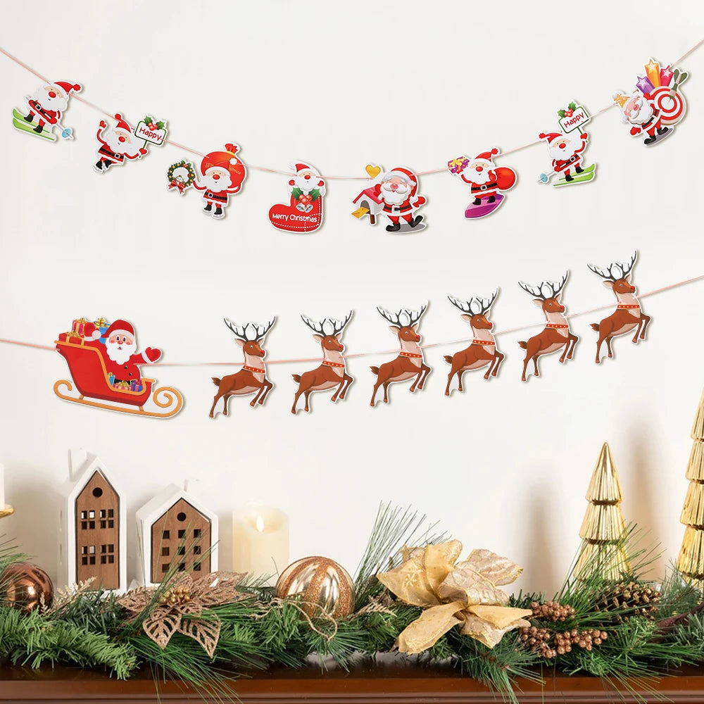 2M Christmas Decoration Santa Claus Flag Raising Xmas Tree Pendant for Home Decor 2026 New Year Party Gift Navidad Accessories