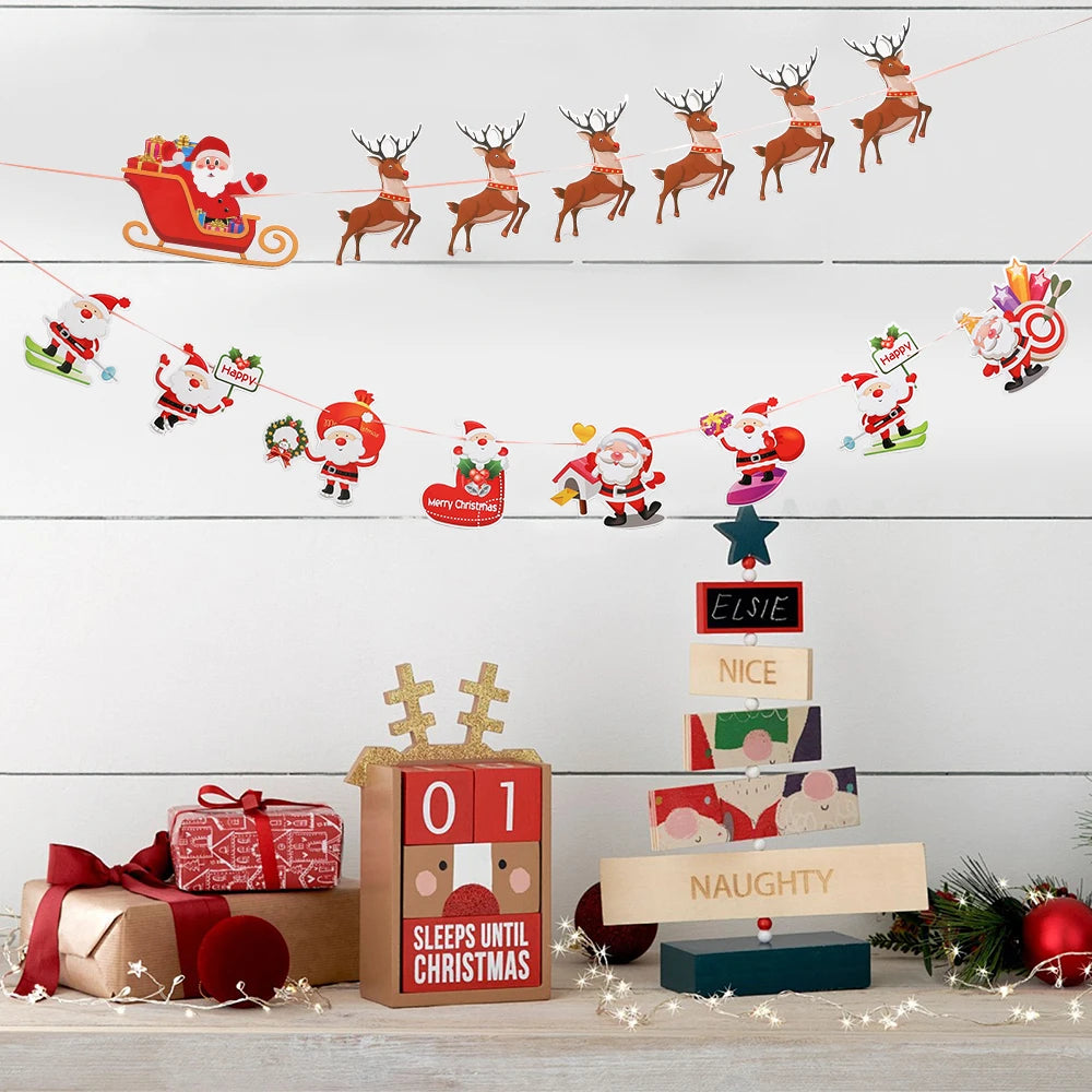 2M Christmas Decoration Santa Claus Flag Raising Xmas Tree Pendant for Home Decor 2026 New Year Party Gift Navidad Accessories