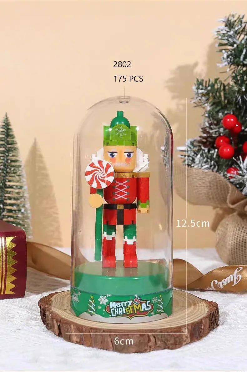 Retro Soldier Shaped Creative Miniature Building Block Model Christmas Home Ornament DIY Educational Kids Toys Holiday Gifts