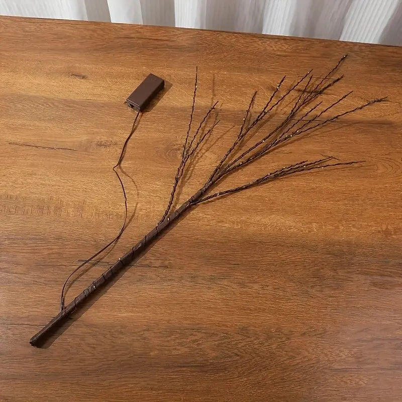 1pc 74cm/29.13in 50LED Brown Artificial Branches Lights,Indoor Battery Powered Decoration Light For Home,Restaurant,Coffee,Store