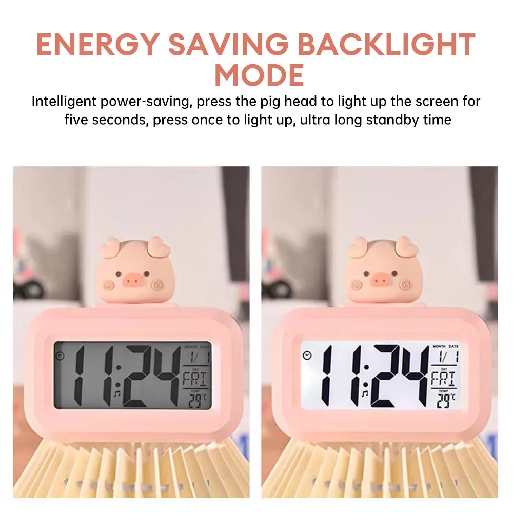 LED Digital Alarm Clock Date Week Temperature Display Electronic Table Clock Table Clock Battery Powered Snooze Clock Home Decor