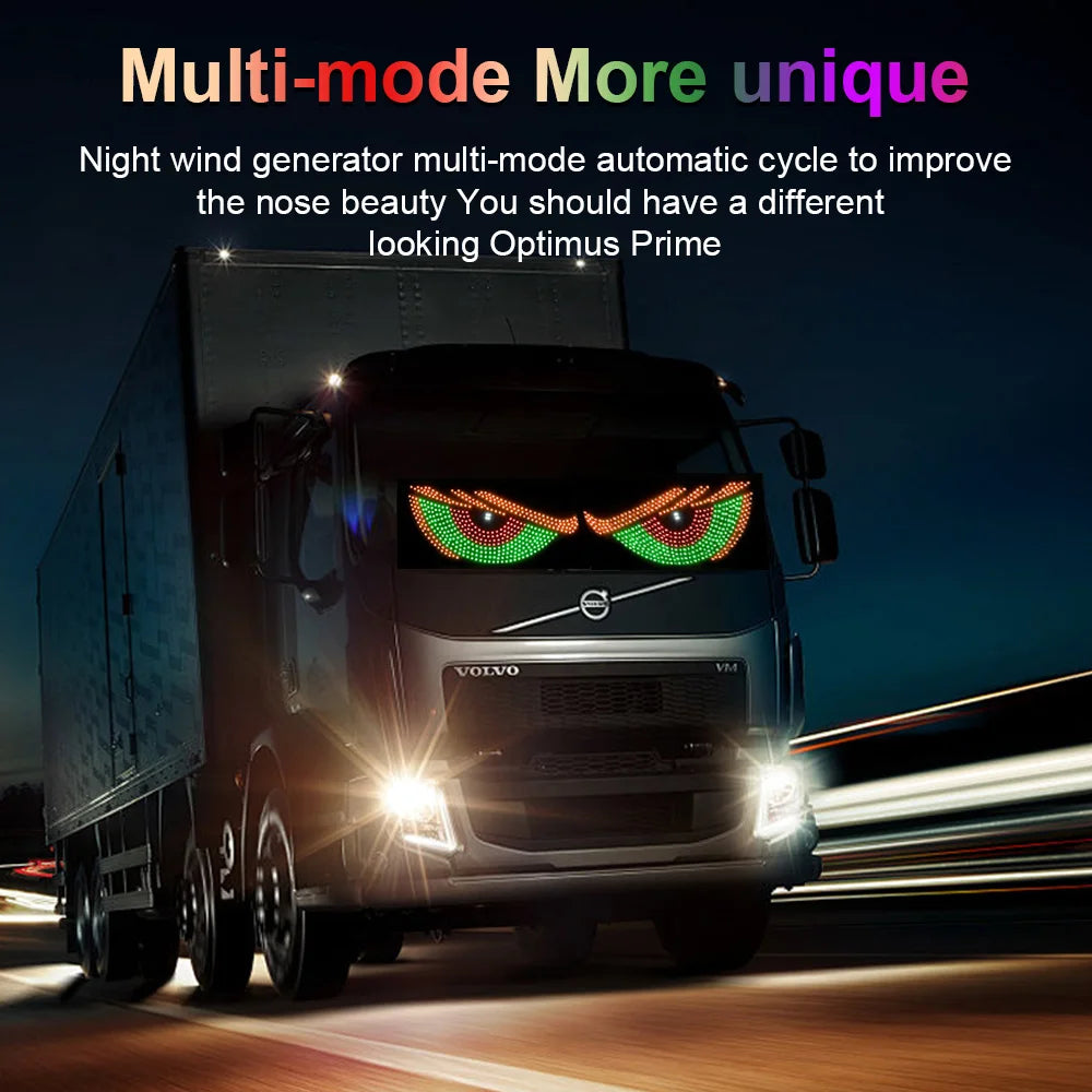 Flexile LED Windshield Display for Cars with Animated Blinking Demon EyesGeneral Motors Front and Rear Windshield Dynamic Light