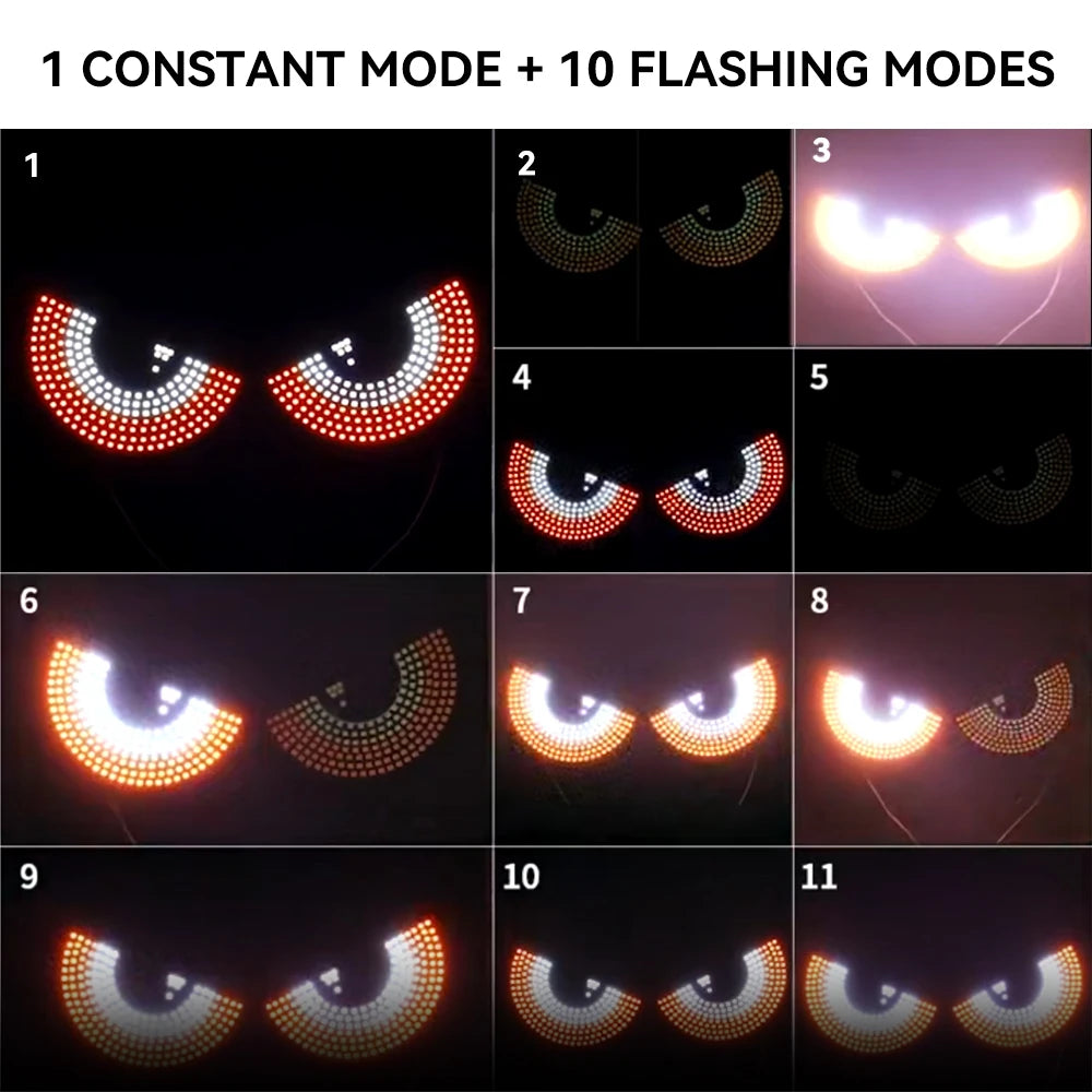 Truck Devil's Eye Light RGB Dynamic Demon Eye Decorative Light Led Display Decor Pixel Panel Windshield USB 5V Multi-Mode Lamp