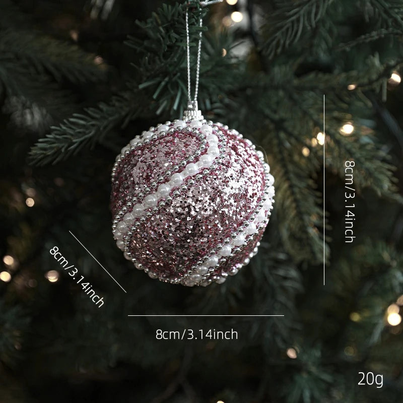 6/12/24/36PCS Christmas Balls Ornament Xmas Tree Hanging Bauble Pendant 2025 Christmas Decoration Home Party Photo Porps Navidad