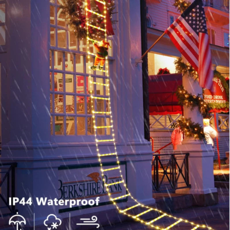 Christmas LED Santa Claus Climbing Ladder Light USB Plug 8 Flashing Modes Home Navidad Party Decoration Xmas Tree Wall Window