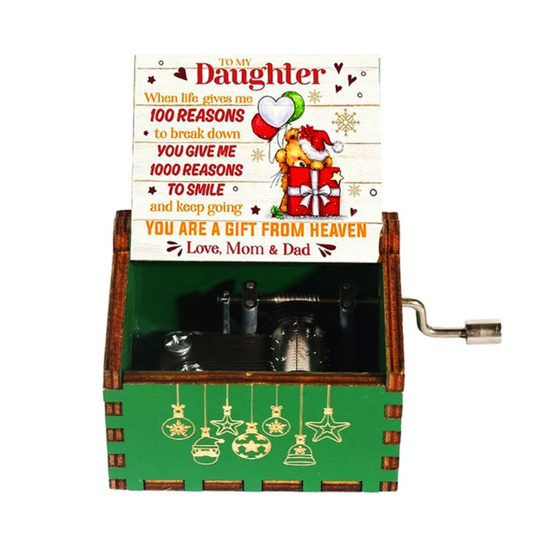 Christmas Halloween Music Box, Wooden Hand Crank Music Box, Merry Christmas, Birthday Present, Special Festival Home Decoration