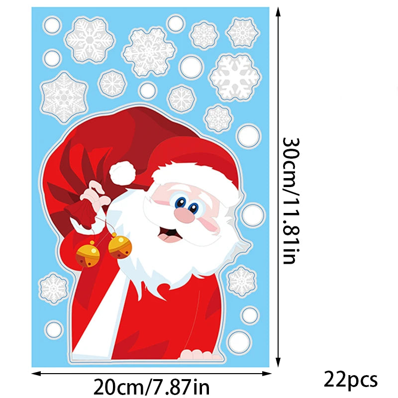 MissDeer Christmas Santa Claus Window Stickers Wall Ornaments Pendant Merry Christmas For Home Decor New Year Glass Decal