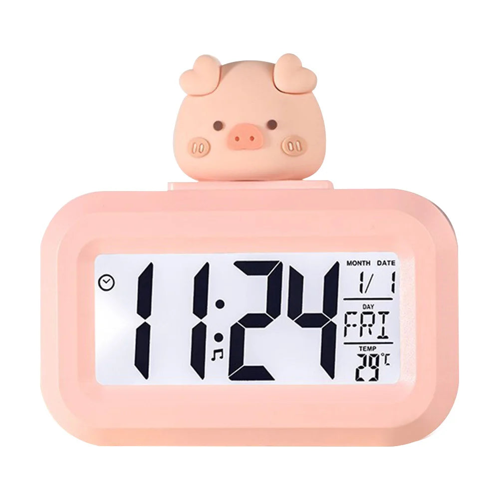 LED Digital Alarm Clock Date Week Temperature Display Electronic Table Clock Table Clock Battery Powered Snooze Clock Home Decor