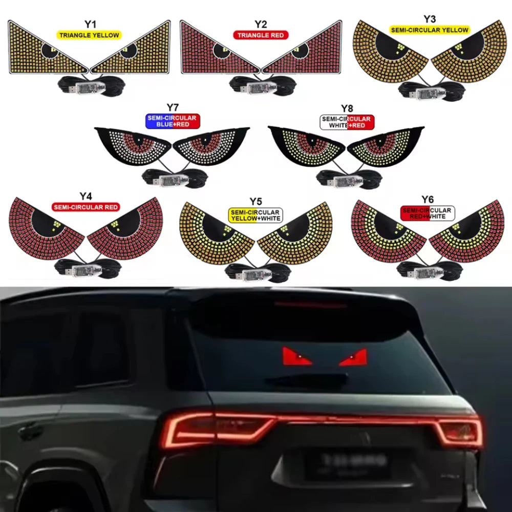 Truck Devil's Eye Light RGB Dynamic Demon Eye Decorative Light Led Display Decor Pixel Panel Windshield USB 5V Multi-Mode Lamp