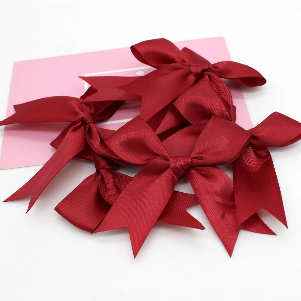 30pcs/lot 85mm ribbon bow craft bow pink white floral gift tie wedding decoration bow DIY birth party baking decoration