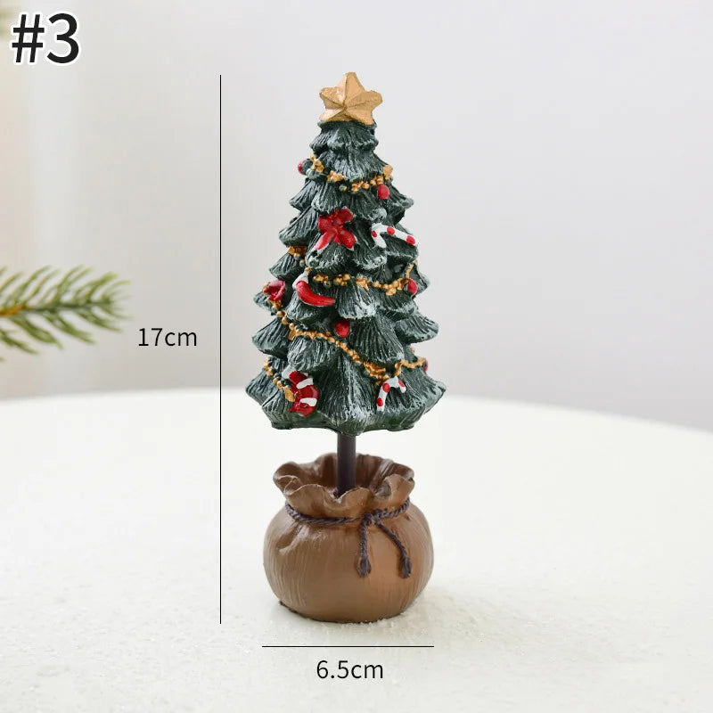Wooden Christmas Tree Desktop Ornament DIY Mini Christmas Tree Decorations Window Display Ornament adornos navideños