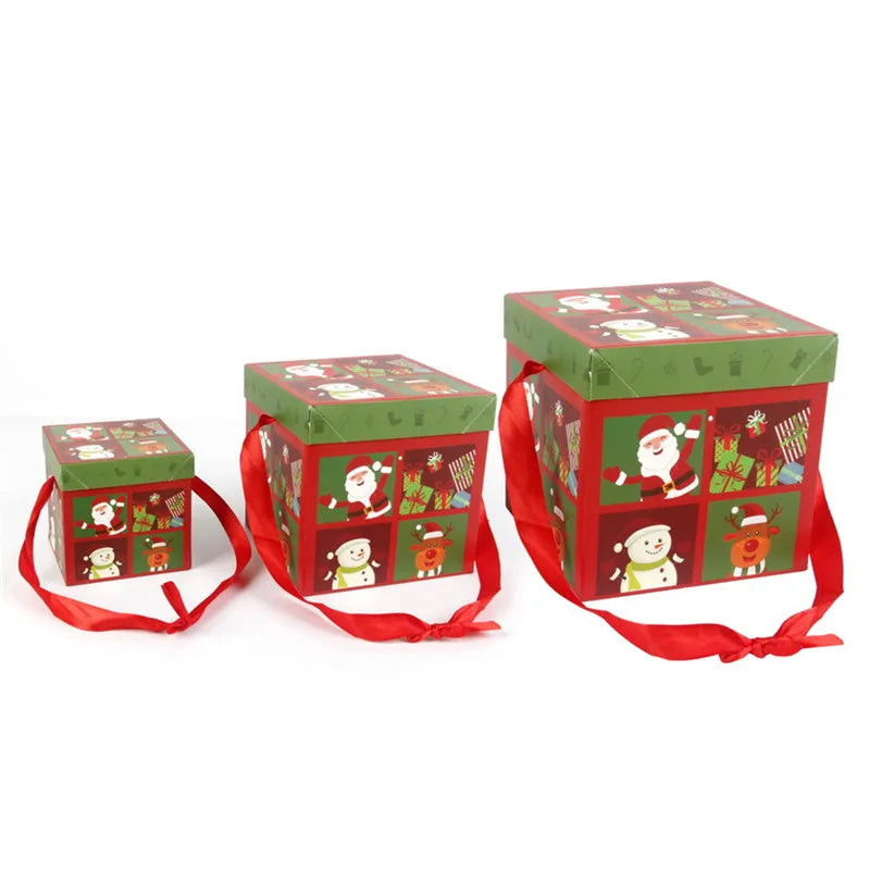 Christmas Gift Boxes Packing Gift Merry Christmas Decorative Carton For Xmas Home Party Decor Navidad New Year Candy Box Case