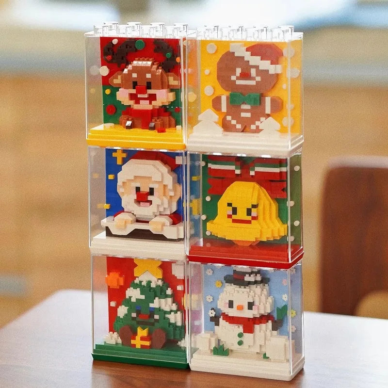 Santa Claus Building Blocks Small Particles Assembled Educational Leisure Toys Ornaments Snowman Christmas Tree Christmas Gifts
