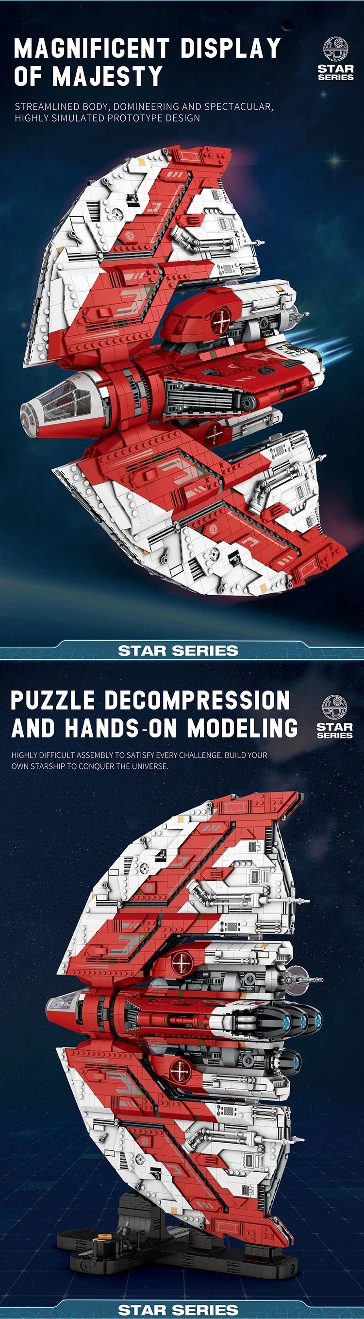 5749PCS UCS T6-Shuttle Spacecraft Model Building Blocks Space Jet Aircraft Moc Bricks DeskTop Display Holiday Gifts For Kids Toy