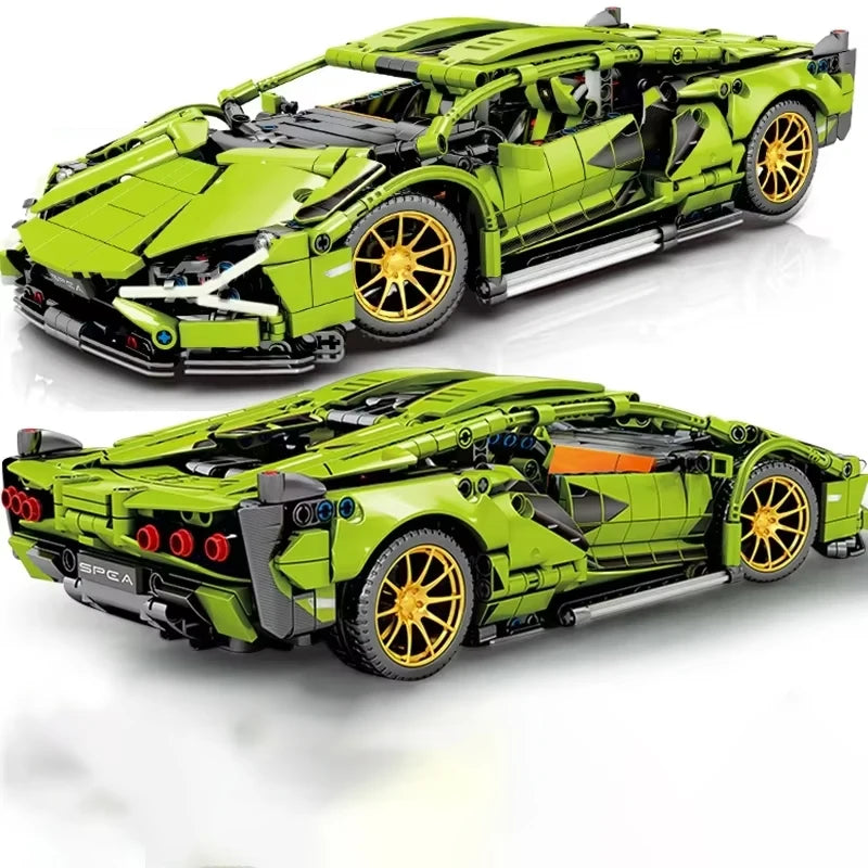 New 1280Pcs Technical Building Blocks Racing Car Model Remote Control Electric RC Car Version Optional Construction Toys For Boy