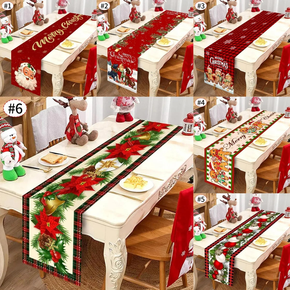 Christmas Decoration 2025 New Year Tablecloth Decoration Running Table Accessories Home Room Decoration 2026 New Year Gifts