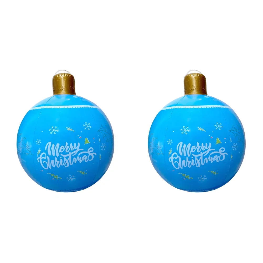 60cm Giant Inflatable Christmas Balls PVC Giant Big Large Balls Xmas Tree Decorations Toy Outdoor Xmas Holiday Yard Lawn Balls