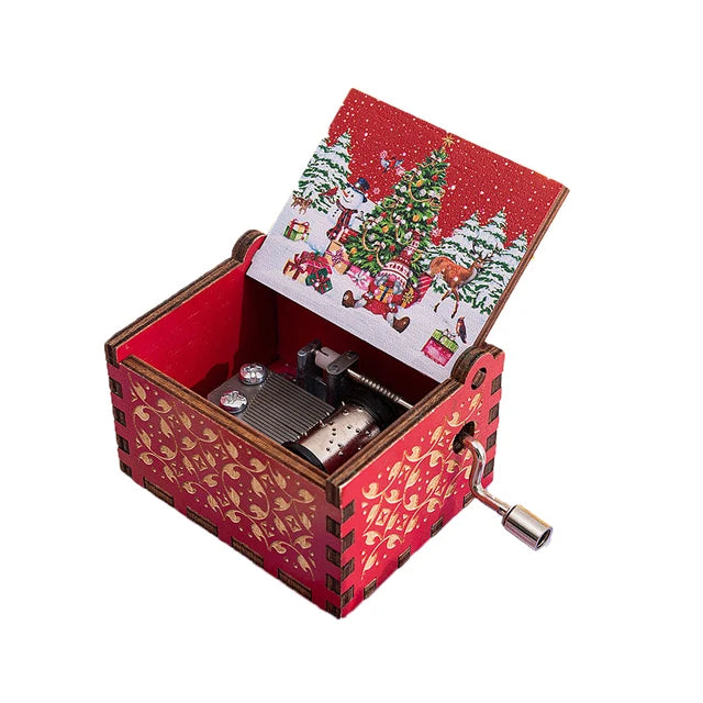 Christmas Halloween Music Box, Wooden Hand Crank Music Box, Merry Christmas, Birthday Present, Special Festival Home Decoration
