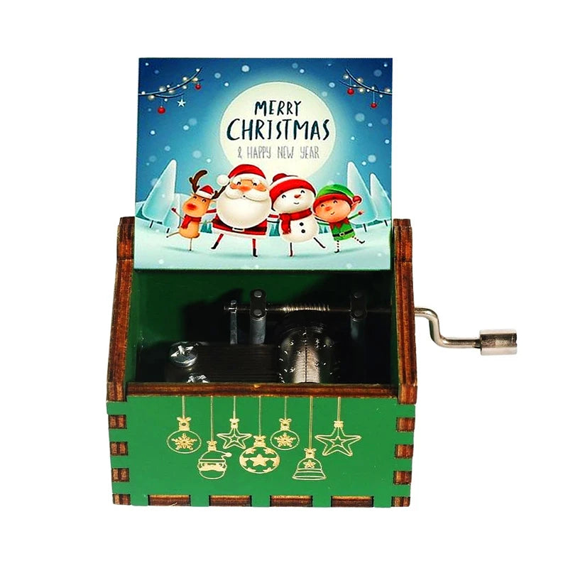 Christmas Halloween Music Box, Wooden Hand Crank Music Box, Merry Christmas, Birthday Present, Special Festival Home Decoration