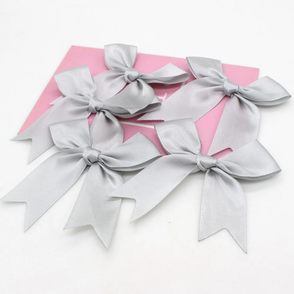 30pcs/lot 85mm ribbon bow craft bow pink white floral gift tie wedding decoration bow DIY birth party baking decoration
