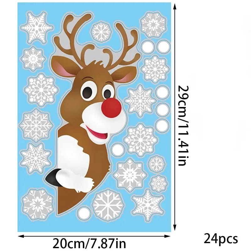 MissDeer Christmas Santa Claus Window Stickers Wall Ornaments Pendant Merry Christmas For Home Decor New Year Glass Decal