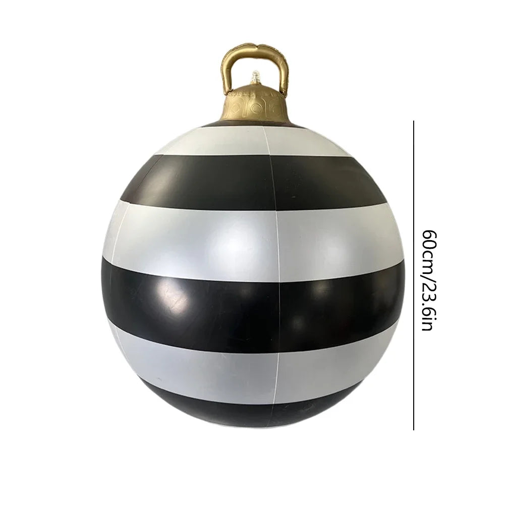 60cm Giant Inflatable Christmas Balls PVC Giant Big Large Balls Xmas Tree Decorations Toy Outdoor Xmas Holiday Yard Lawn Balls