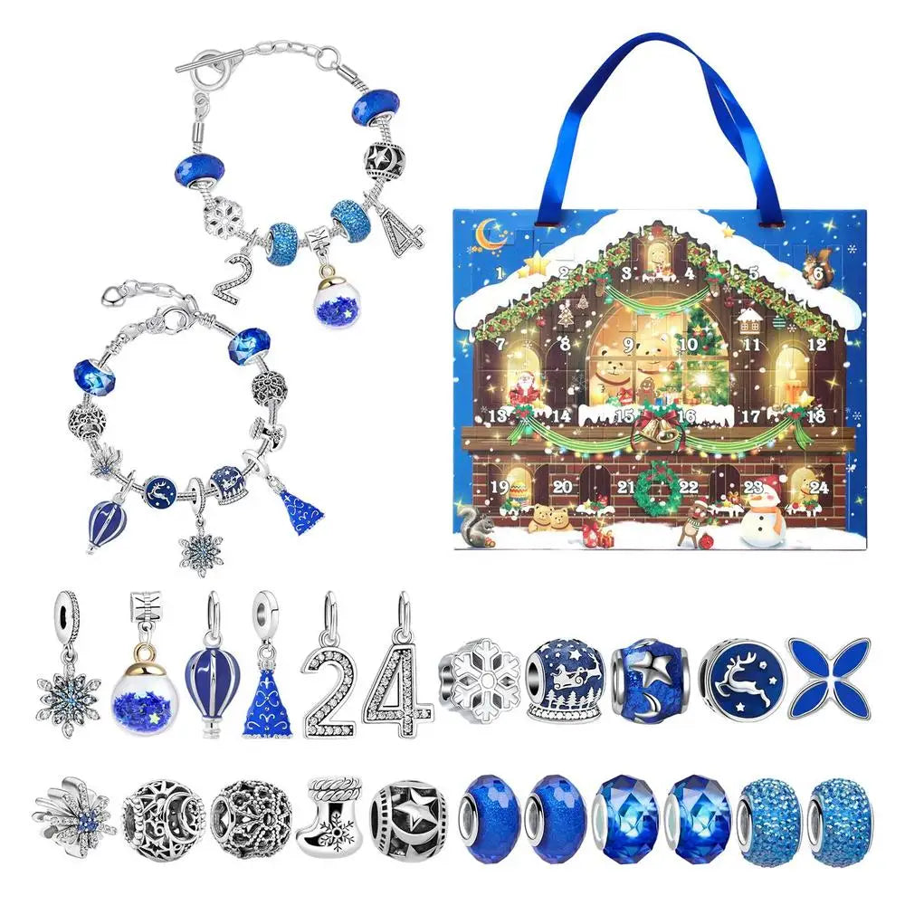 Bracelet Advent Calendar 2023 Christmas Calendar For Jewelry Making DIY Charm Bracelet Gifts For Birthday And Children's Day