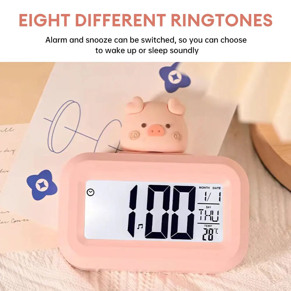 LED Digital Alarm Clock Date Week Temperature Display Electronic Table Clock Table Clock Battery Powered Snooze Clock Home Decor