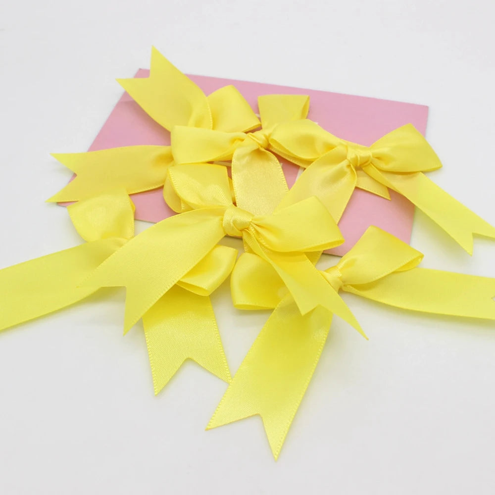 30pcs/lot 85mm ribbon bow craft bow pink white floral gift tie wedding decoration bow DIY birth party baking decoration