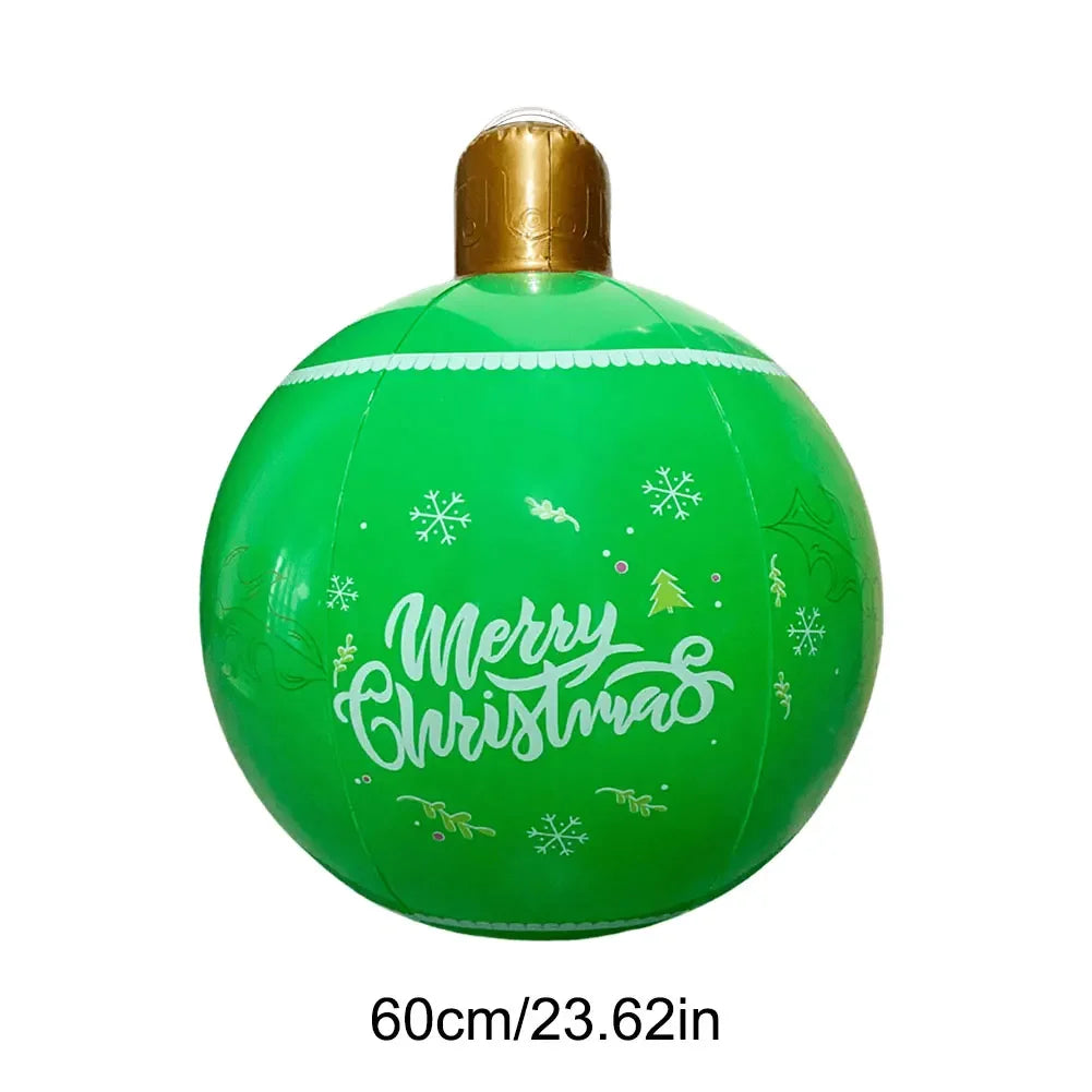 60cm Giant Inflatable Christmas Balls PVC Giant Big Large Balls Xmas Tree Decorations Toy Outdoor Xmas Holiday Yard Lawn Balls
