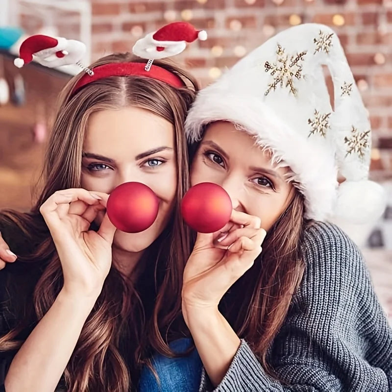 White snowflake Christmas hat, Christmas decoration, fuzzy golden embroidered Christmas hat, Christmas festival costume,gift bag