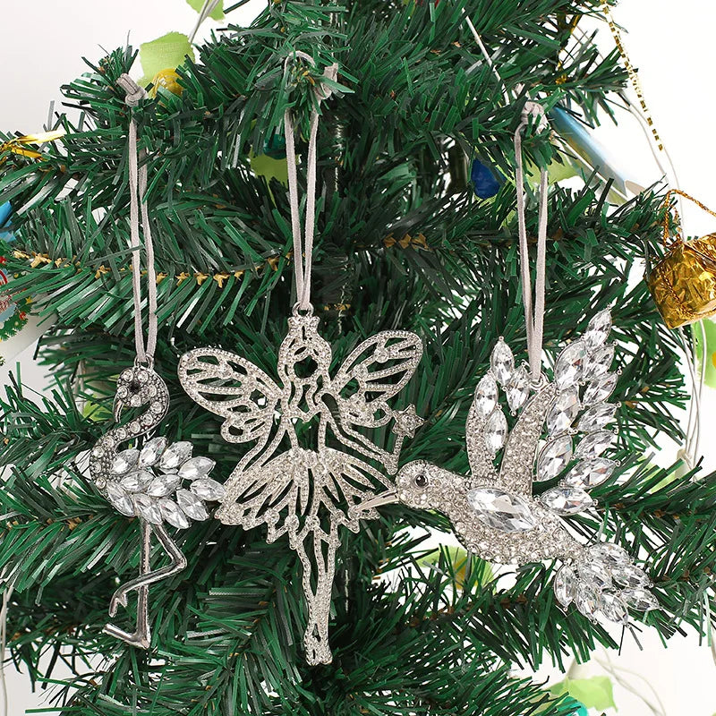 Christmas Crystal Clear Acrylic Snowflake Walking Stick Xmas Tree Pendant Ornaments Christmas Decoration For Home Navidad Noel